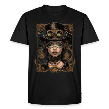 Beautiful Women Steampunk Lover - Men's Premium Organic T-Shirt - black - Front - Nico (187cm)