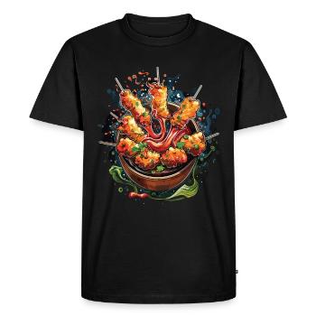 Chinese Food Crab Rangoon Meme Funny - Men's Premium Organic T-Shirt - black - Front - Nico (187cm)