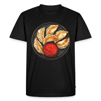 RF Nourriture Chinoise Crabe Rangoon Mème Drôle - T-shirt Premium bio Homme - noir - Devant - Nico (187cm)