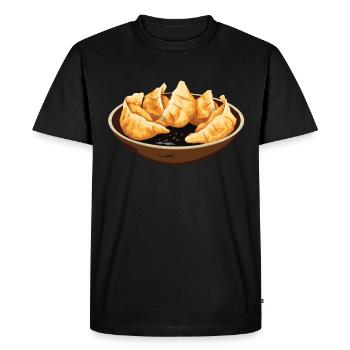RF Nourriture Chinoise Crabe Rangoon Mème Drôle - T-shirt Premium bio Homme - noir - Devant - Nico (187cm)