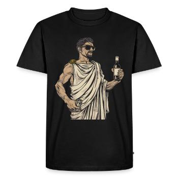 Funny Toga party outfit - Men's Premium Organic T-Shirt - black - Front - Nico (187cm)