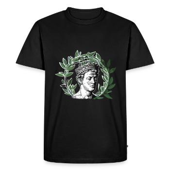 Funny Toga party outfit - Men's Premium Organic T-Shirt - black - Front - Nico (187cm)