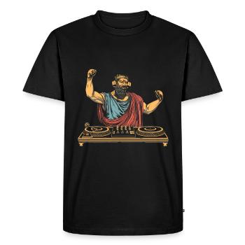 Funny Toga party outfit - Men's Premium Organic T-Shirt - black - Front - Nico (187cm)