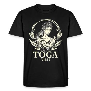 Funny Toga party outfit - Men's Premium Organic T-Shirt - black - Front - Nico (187cm)