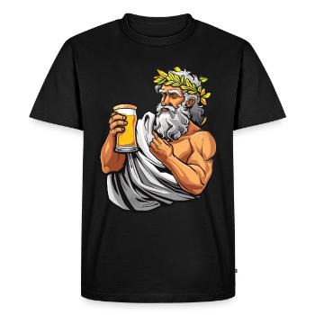 Funny Toga party outfit - Men's Premium Organic T-Shirt - black - Front - Nico (187cm)