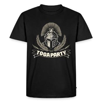Funny Toga party outfit - Men's Premium Organic T-Shirt - black - Front - Nico (187cm)
