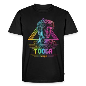 Funny Toga party outfit - Men's Premium Organic T-Shirt - black - Front - Nico (187cm)