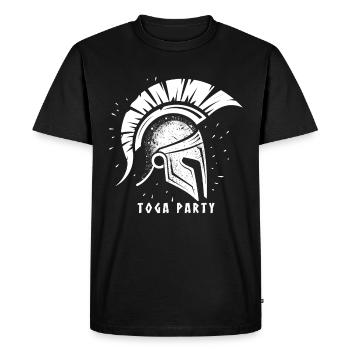 Funny Toga party outfit - Men's Premium Organic T-Shirt - black - Front - Nico (187cm)