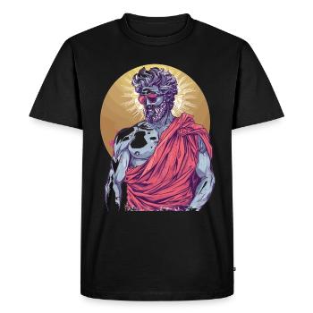 Funny Toga party outfit - Men's Premium Organic T-Shirt - black - Front - Nico (187cm)