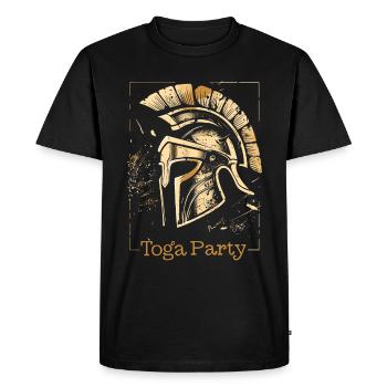 Funny Toga party outfit - Men's Premium Organic T-Shirt - black - Front - Nico (187cm)