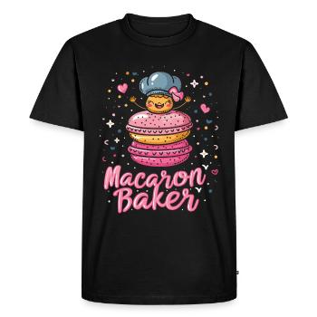 Macaron lovers Macaron Baker - Men's Premium Organic T-Shirt - black - Front - Nico (187cm)