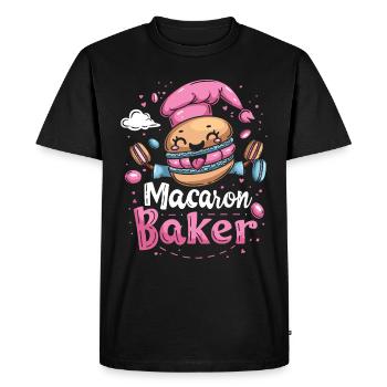 Macaron lovers Macaron Baker - Men's Premium Organic T-Shirt - black - Front - Nico (187cm)