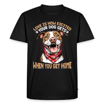 Propriétaire de chien Pitbull Terrier - T-shirt Premium bio Homme - noir - Devant - Nico (187cm)