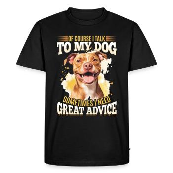 Propriétaire de chien Pitbull Terrier - T-shirt Premium bio Homme - noir - Devant - Nico (187cm)