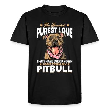 Propriétaire de chien Pitbull Terrier - T-shirt Premium bio Homme - noir - Devant - Nico (187cm)