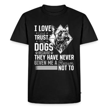 Propriétaire de chien Pitbull Terrier - T-shirt Premium bio Homme - noir - Devant - Nico (187cm)