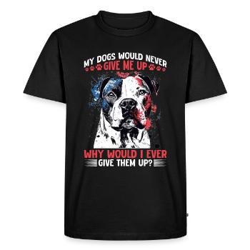 Propriétaire de chien Pitbull Terrier - T-shirt Premium bio Homme - noir - Devant - Nico (187cm)