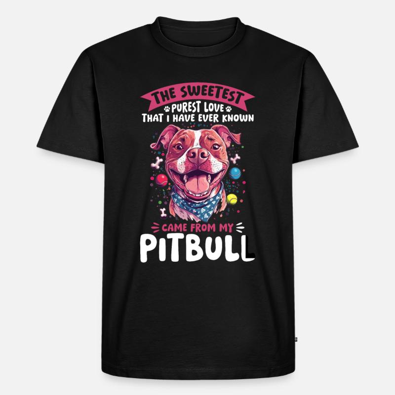 Pitbull Terrier Dog Owner - Männer Premium Bio T-Shirt - Schwarz
