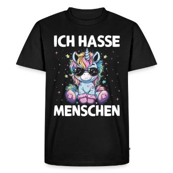 Licorne mignonne, licornes colorées - T-shirt Premium bio Homme - noir - Devant - Nico (187cm)