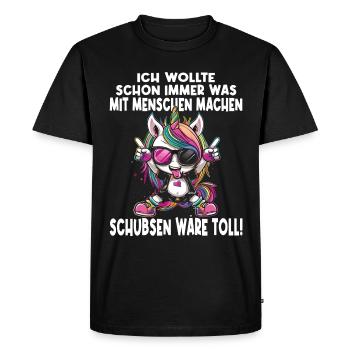 Licorne mignonne, licornes colorées - T-shirt Premium bio Homme - noir - Devant - Nico (187cm)