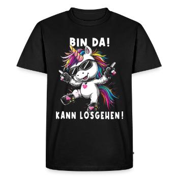 Licorne mignonne, licornes colorées - T-shirt Premium bio Homme - noir - Devant - Nico (187cm)