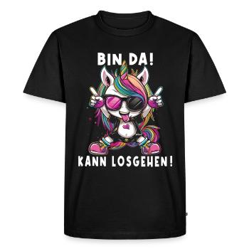 Licorne mignonne, licornes colorées - T-shirt Premium bio Homme - noir - Devant - Nico (187cm)
