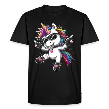 Licorne mignonne, licornes colorées - T-shirt Premium bio Homme - noir - Devant - Nico (187cm)