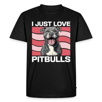 Propriétaire de chien Pitbull Terrier - T-shirt Premium bio Homme - noir - Devant - Nico (187cm)