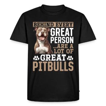 Propriétaire de chien Pitbull Terrier - T-shirt Premium bio Homme - noir - Devant - Nico (187cm)