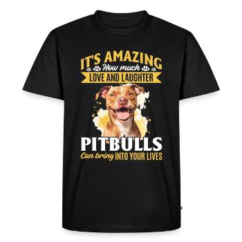 Propriétaire de chien Pitbull Terrier - T-shirt Premium bio Homme - noir - Devant - Nico (187cm)