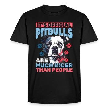 Propriétaire de chien Pitbull Terrier - T-shirt Premium bio Homme - noir - Devant - Nico (187cm)