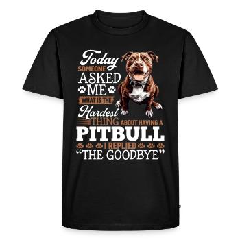 Propriétaire de chien Pitbull Terrier - T-shirt Premium bio Homme - noir - Devant - Nico (187cm)