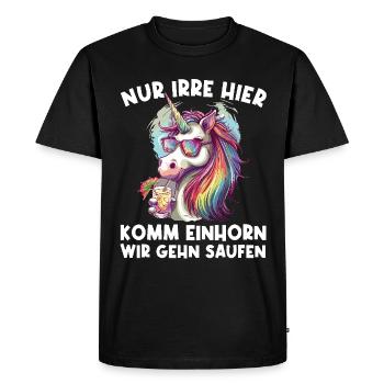 Refreshing Cocktail Unicorn Saying - Men's Premium Organic T-Shirt - black - Front - Nico (187cm)