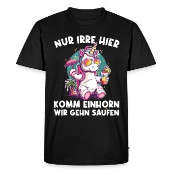Refreshing Cocktail Unicorn Saying - Men's Premium Organic T-Shirt - black - Front - Nico (187cm)