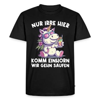 Refreshing Cocktail Unicorn Saying - Men's Premium Organic T-Shirt - black - Front - Nico (187cm)