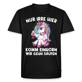 Refreshing Cocktail Unicorn Saying - Men's Premium Organic T-Shirt - black - Front - Nico (187cm)