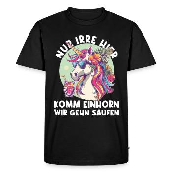 Refreshing Cocktail Unicorn Saying - Men's Premium Organic T-Shirt - black - Front - Nico (187cm)