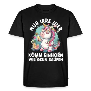 Refreshing Cocktail Unicorn Saying - Men's Premium Organic T-Shirt - black - Front - Nico (187cm)