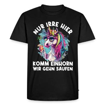 Refreshing Cocktail Unicorn Saying - Men's Premium Organic T-Shirt - black - Front - Nico (187cm)