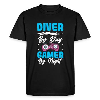 Water Sports Springboard Diver - Men's Premium Organic T-Shirt - black - Front - Nico (187cm)