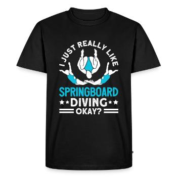Water Sports Springboard Diver - Men's Premium Organic T-Shirt - black - Front - Nico (187cm)