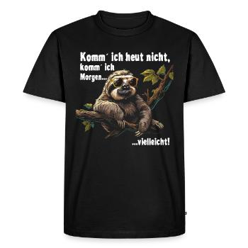 Paresseux Collègue de travail de bureau Drôle - T-shirt Premium bio Homme - noir - Devant - Nico (187cm)
