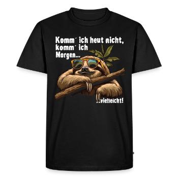 Paresseux Collègue de travail de bureau Drôle - T-shirt Premium bio Homme - noir - Devant - Nico (187cm)