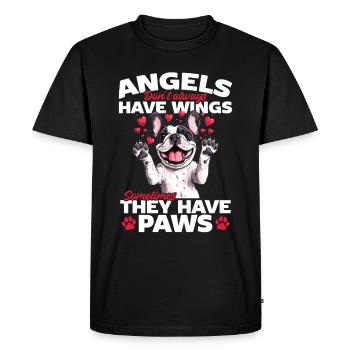 Bouledogue français Frenchie Propriétaire de chien - T-shirt Premium bio Homme - noir - Devant - Nico (187cm)