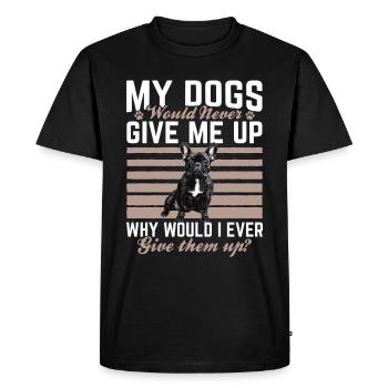 Bouledogue français Frenchie Propriétaire de chien - T-shirt Premium bio Homme - noir - Devant - Nico (187cm)