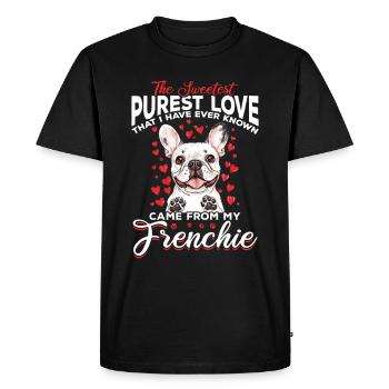 Bouledogue français Frenchie Propriétaire de chien - T-shirt Premium bio Homme - noir - Devant - Nico (187cm)