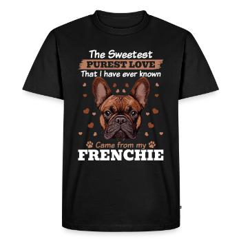 Bouledogue français Frenchie Propriétaire de chien - T-shirt Premium bio Homme - noir - Devant - Nico (187cm)