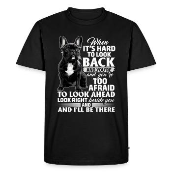 Bouledogue français Frenchie Propriétaire de chien - T-shirt Premium bio Homme - noir - Devant - Nico (187cm)
