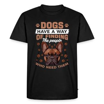 Bouledogue français Frenchie Propriétaire de chien - T-shirt Premium bio Homme - noir - Devant - Nico (187cm)
