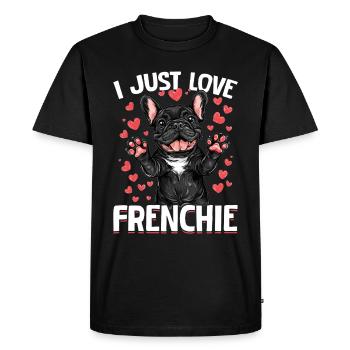 Bouledogue français Frenchie Propriétaire de chien - T-shirt Premium bio Homme - noir - Devant - Nico (187cm)